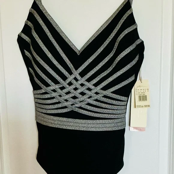 New with tags Gottex Black and Silver swimsuit. - Picture 1 of 3